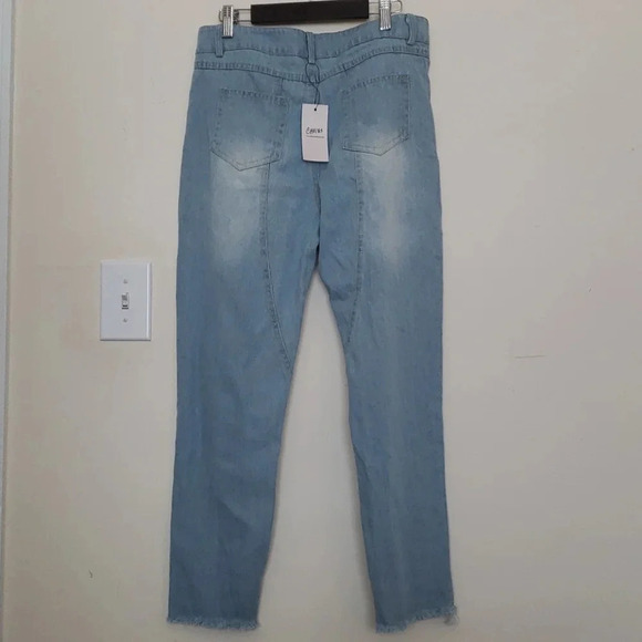 CHOIES Light Blue High Waisted Distressed Jeans - Picture 8 of 13